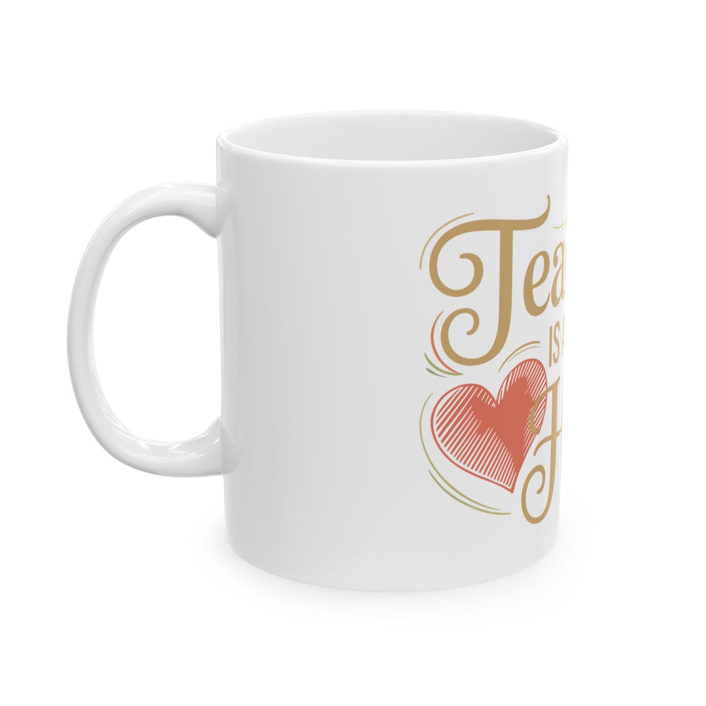 TEEZOCA teacher appreciation coffee mug with heart design