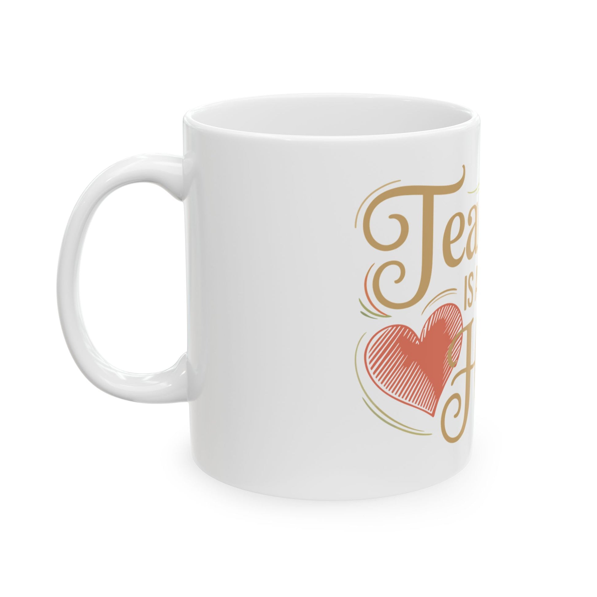 TEEZOCA teacher appreciation coffee mug with heart design