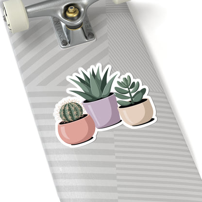 TEEZOCA potted succulent plants sticker with minimalist pastel pots