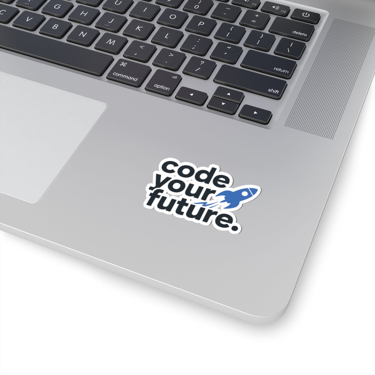 TEEZOCA code your future coding sticker with rocket graphic