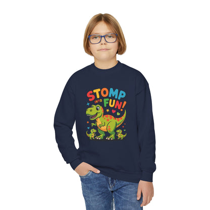 Stomp Fun! Kids Dinosaur Crewneck Sweatshirt TEEZOCA