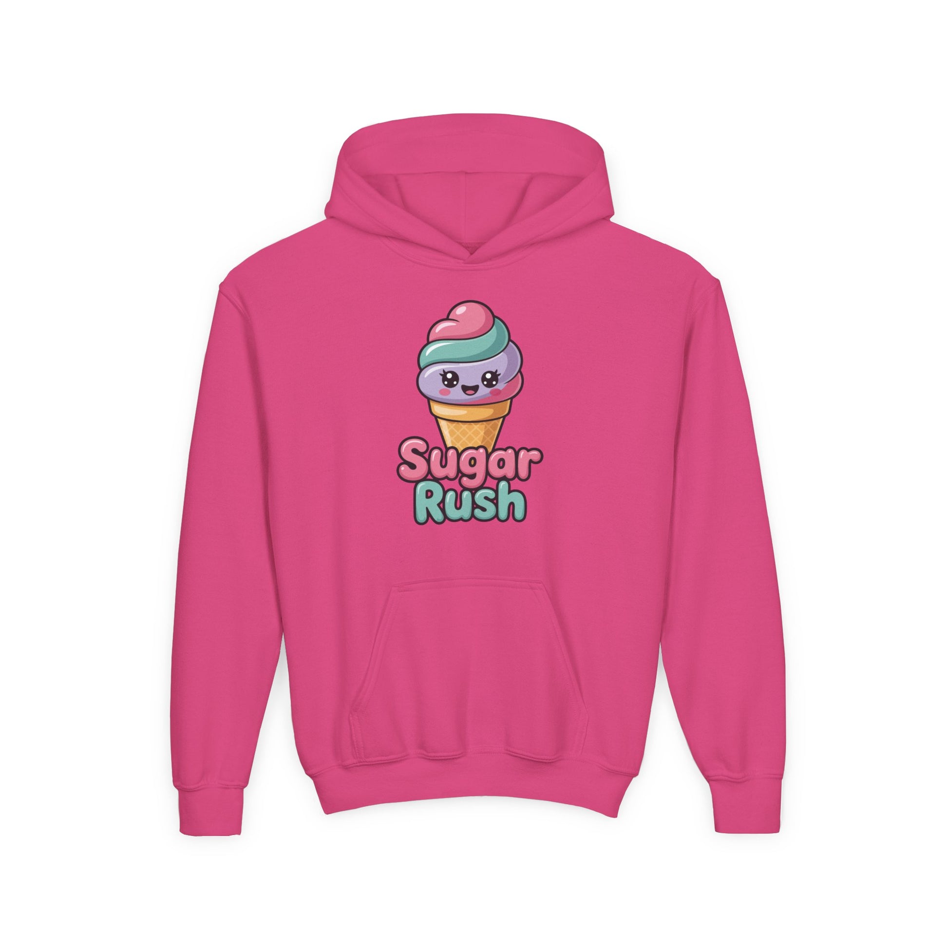 Sugar Rush Kids Hoodie — Cute Ice Cream Graphic Youth Sweatshirt TEEZOCA