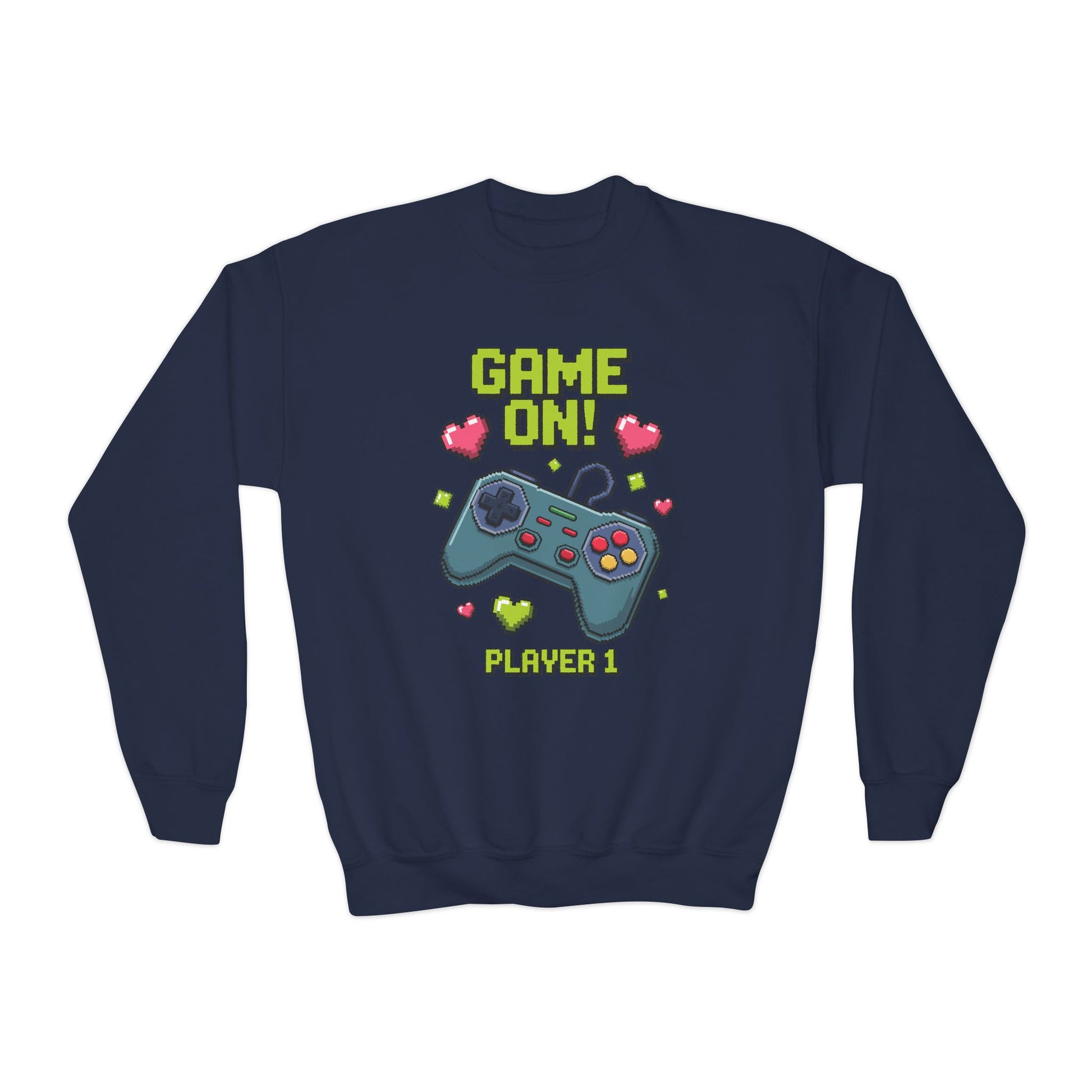 Game On Controller Sweatshirt — 'Player 1' Youth Gaming Crewneck TEEZOCA