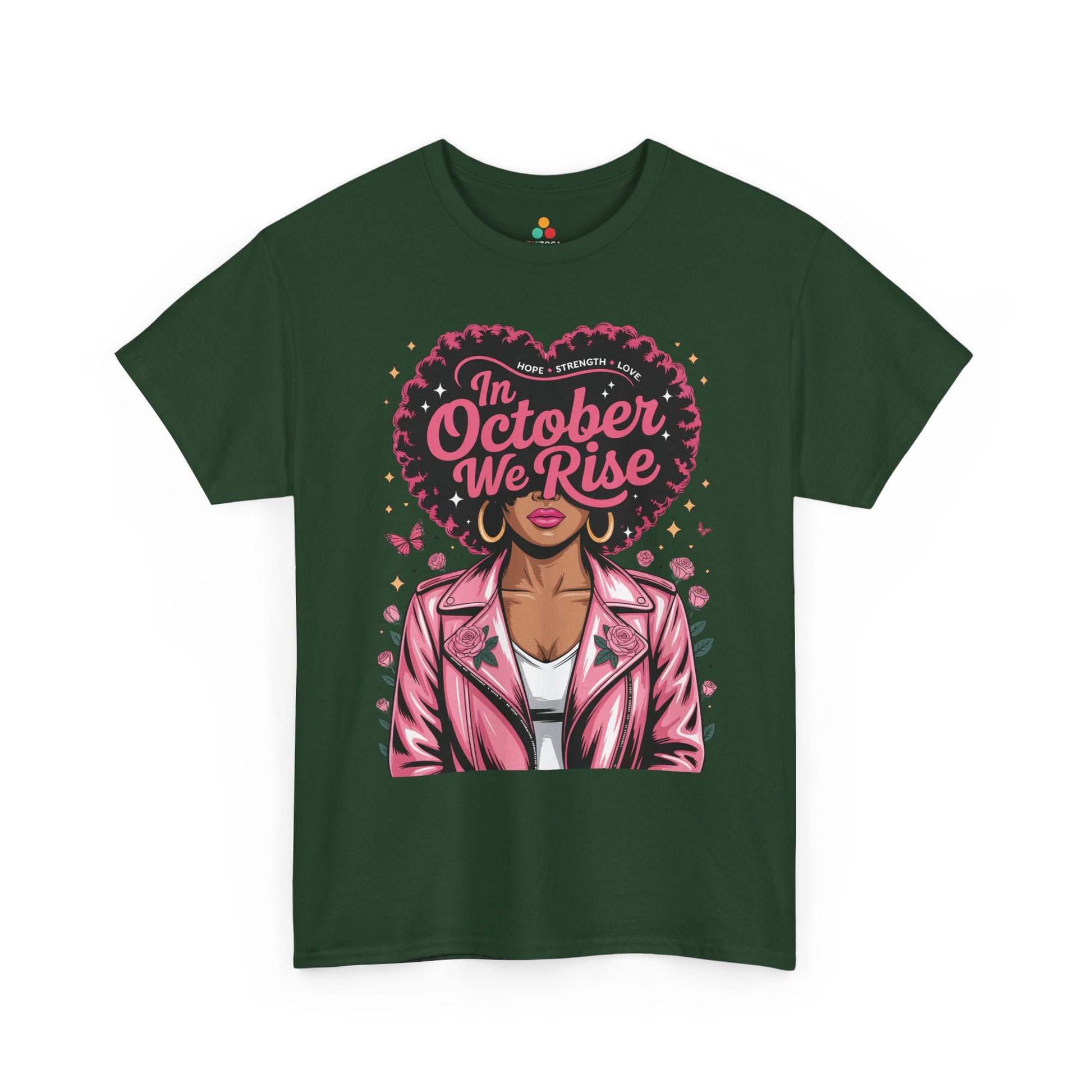 In October We Rise Breast Cancer Awareness Unisex T-shirt | TEEZOCA 