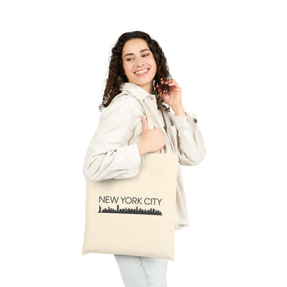Urban NYC skyline design displayed on a stylish TEEZOCA tote bag