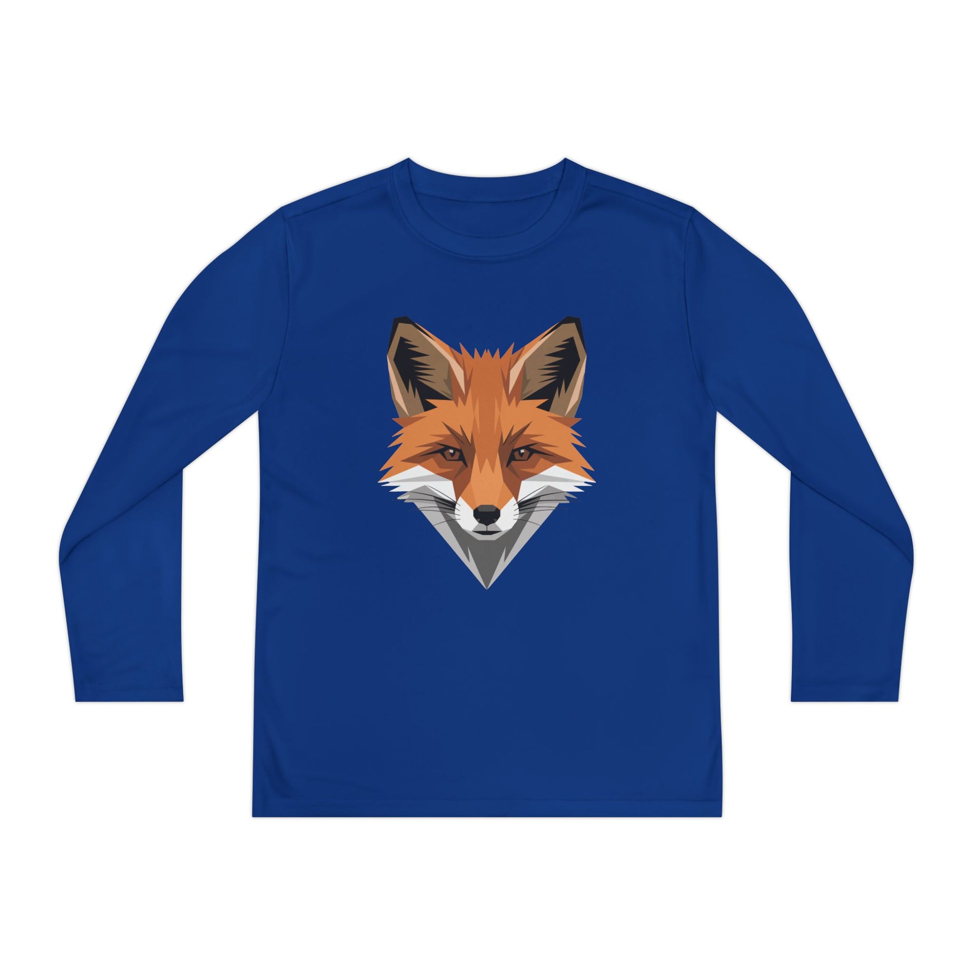 Youth Long Sleeve Tee — Geometric Fox Head Graphic TEEZOCA