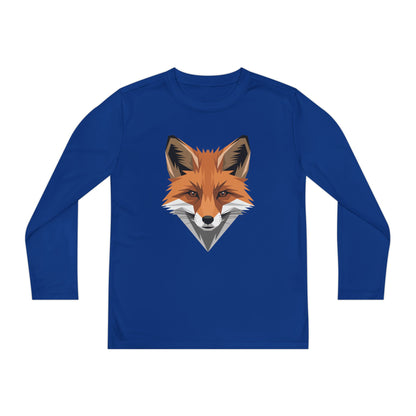 Youth Long Sleeve Tee — Geometric Fox Head Graphic TEEZOCA