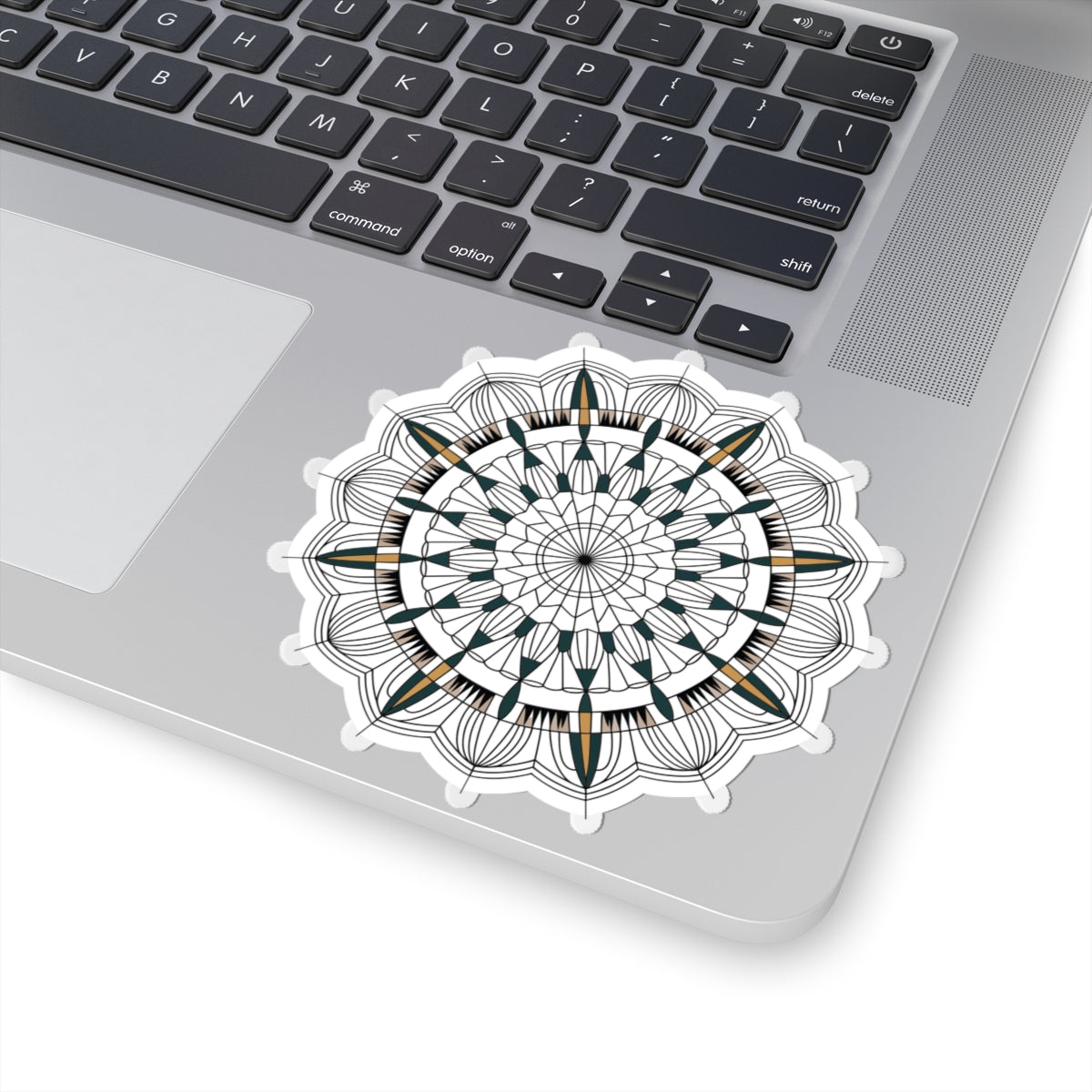TEEZOCA geometric mandala sticker symmetrical circular line art design