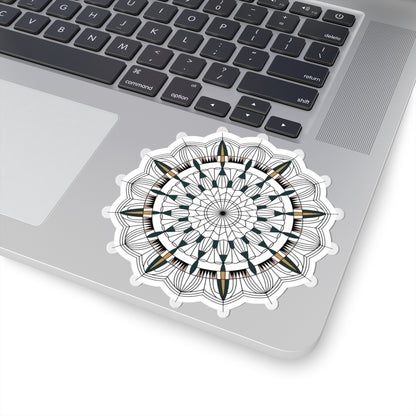 TEEZOCA geometric mandala sticker symmetrical circular line art design
