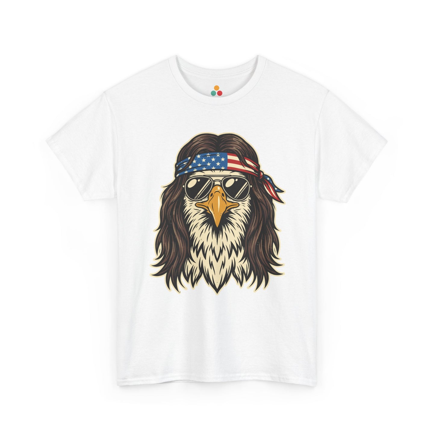 USA Patriotic Bald Eagle Mullet Bandana T-Shirt – Funny 4th of July 250th Anniversary America 1776 2026 Tee | TEEZOCA 