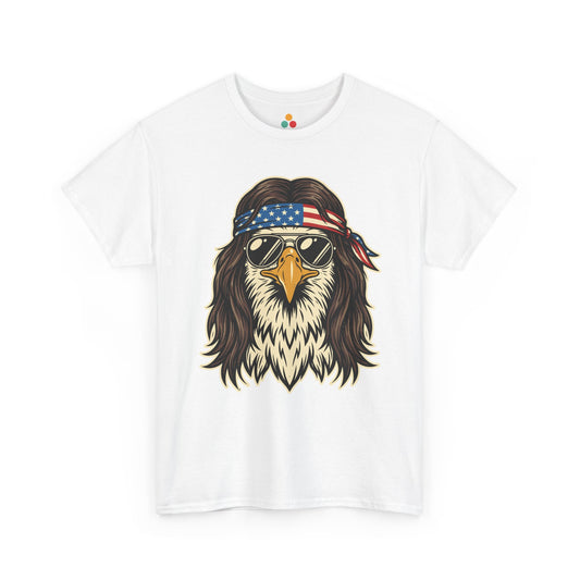 USA Patriotic Bald Eagle Mullet Bandana T-Shirt – Funny 4th of July 250th Anniversary America 1776 2026 Tee | TEEZOCA 