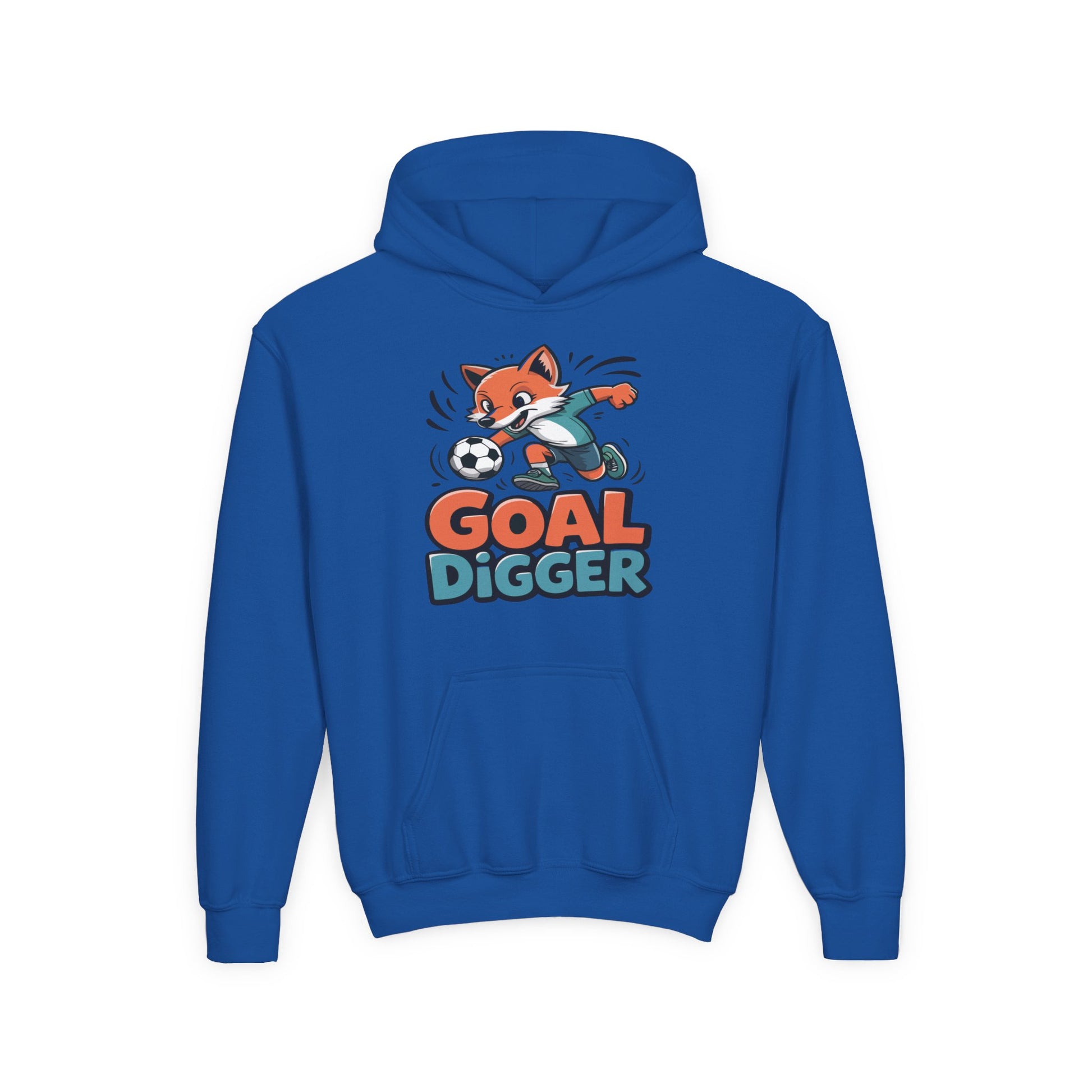 Youth Soccer Hoodie — 'Goal Digger' Fox Player Kids' Pullover TEEZOCA
