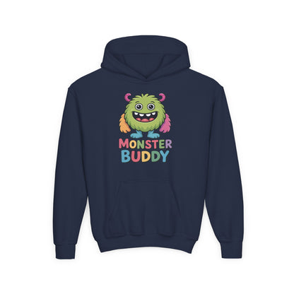Children’s DTG hoodie with colorful smiling monster artwork TEEZOCA