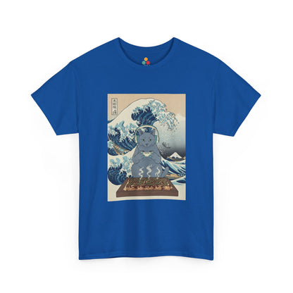 Ukiyo-e Cat Gaming Tee — Japanese Wave Vintage Poster T-Shirt | TEEZOCA 
