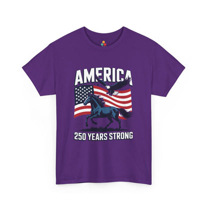 America 250 Years Strong Patriotic T‑Shirt — Semiquincentennial Eagle & Horse Tee | TEEZOCA 