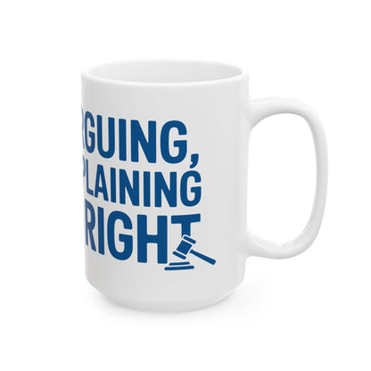 TEEZOCA humorous debate quote mug with gavel icon