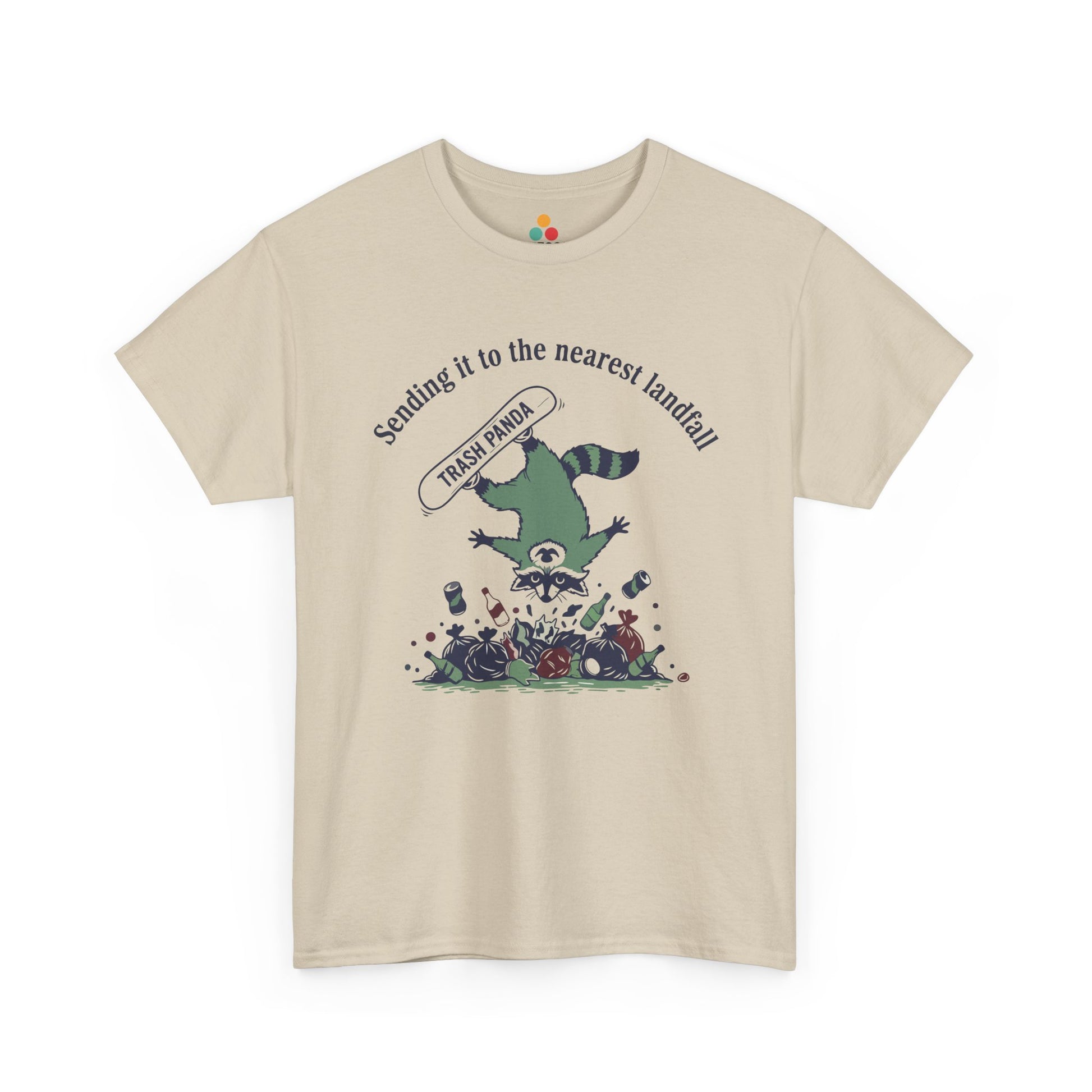Trash Panda Snowboarding Graphic T-Shirt - "Sending it to the Nearest Landfill" Funny Raccoon Tee | TEEZOCA 