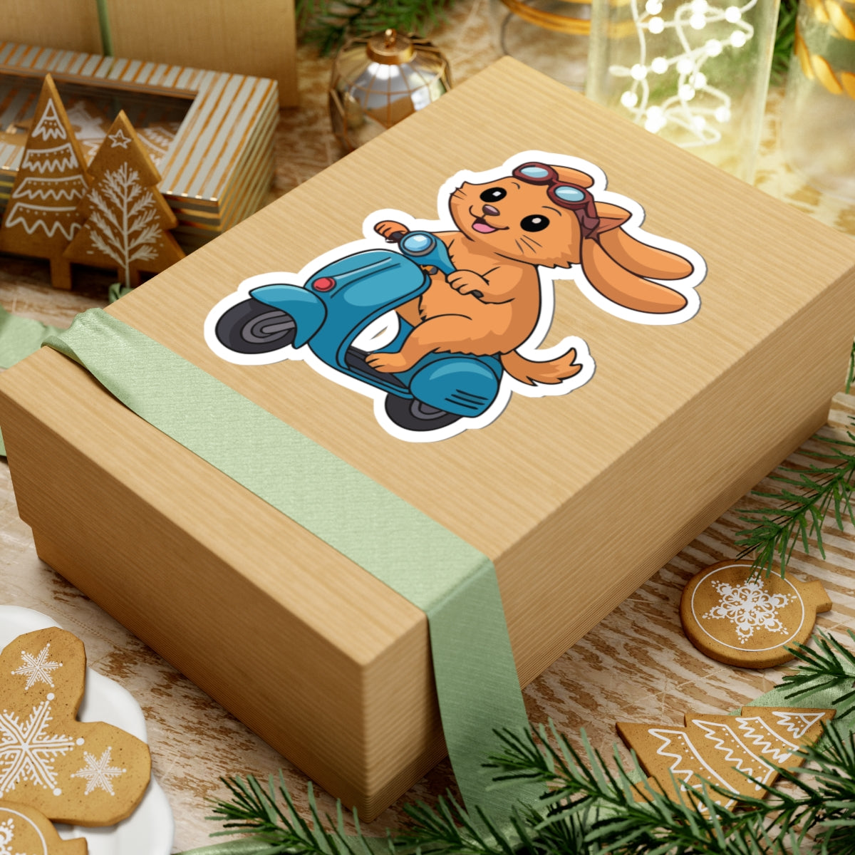 TEEZOCA bunny scooter sticker cute rabbit cartoon