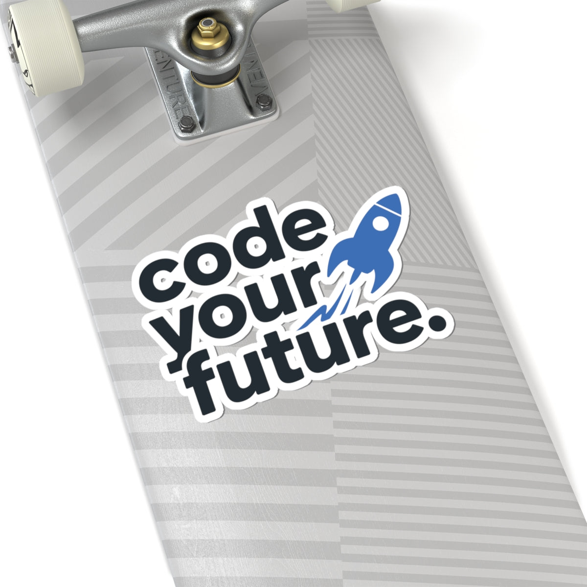 TEEZOCA code your future coding sticker with rocket graphic