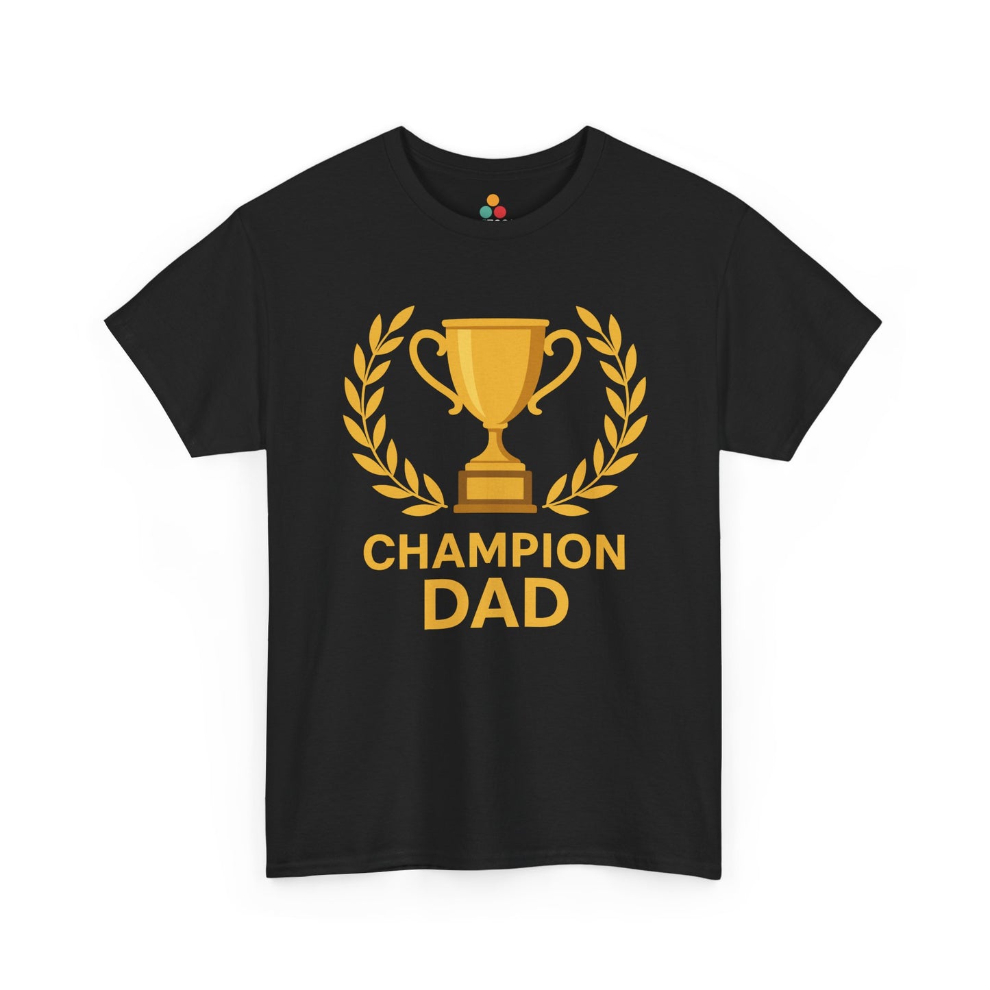 “Black unisex ‘Level Up: Dad (Expert)’ shirt with bright green pixel trophy graphic, flat display.”

