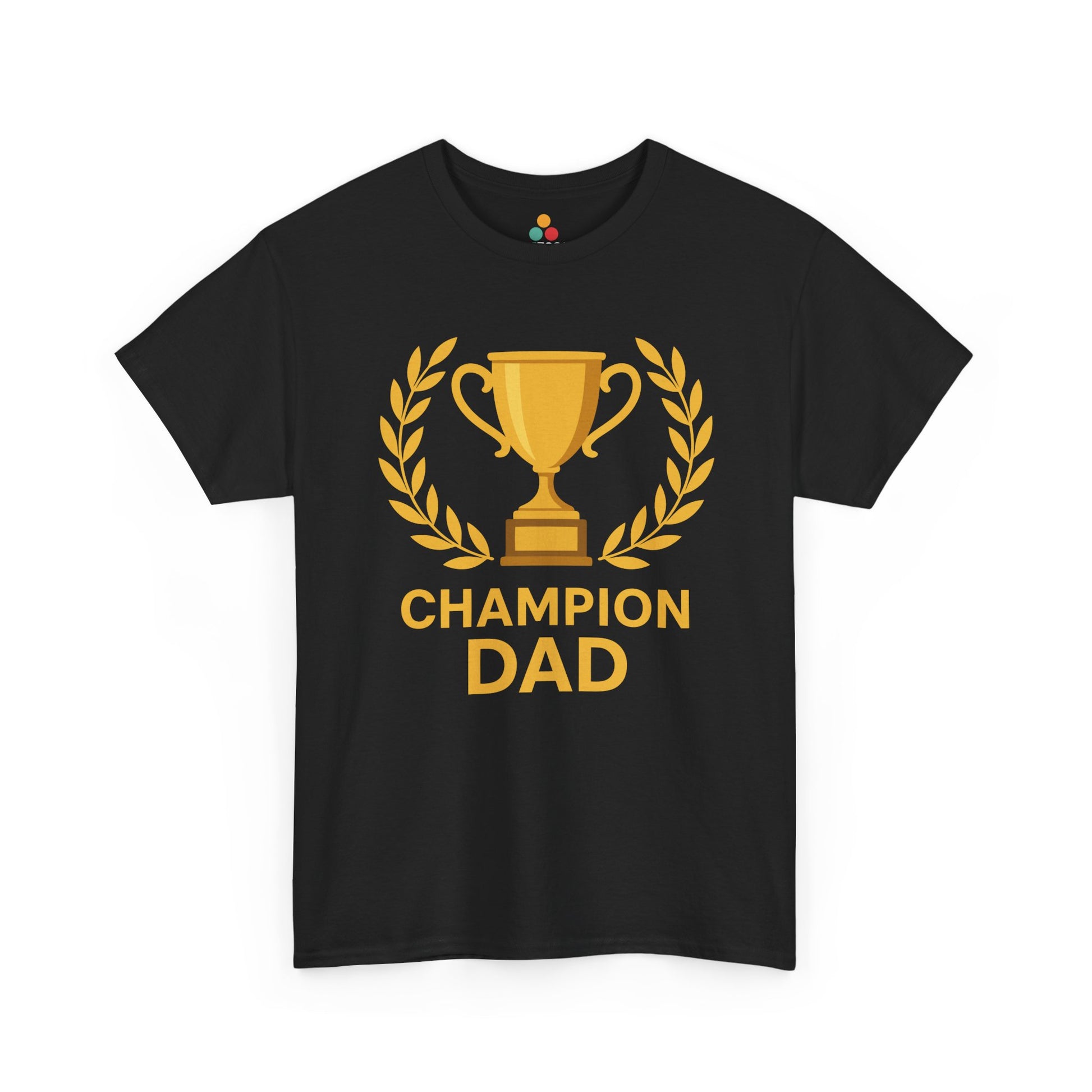 “Black unisex ‘Level Up: Dad (Expert)’ shirt with bright green pixel trophy graphic, flat display.”


