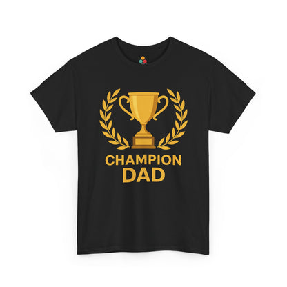 “Black unisex ‘Level Up: Dad (Expert)’ shirt with bright green pixel trophy graphic, flat display.”


