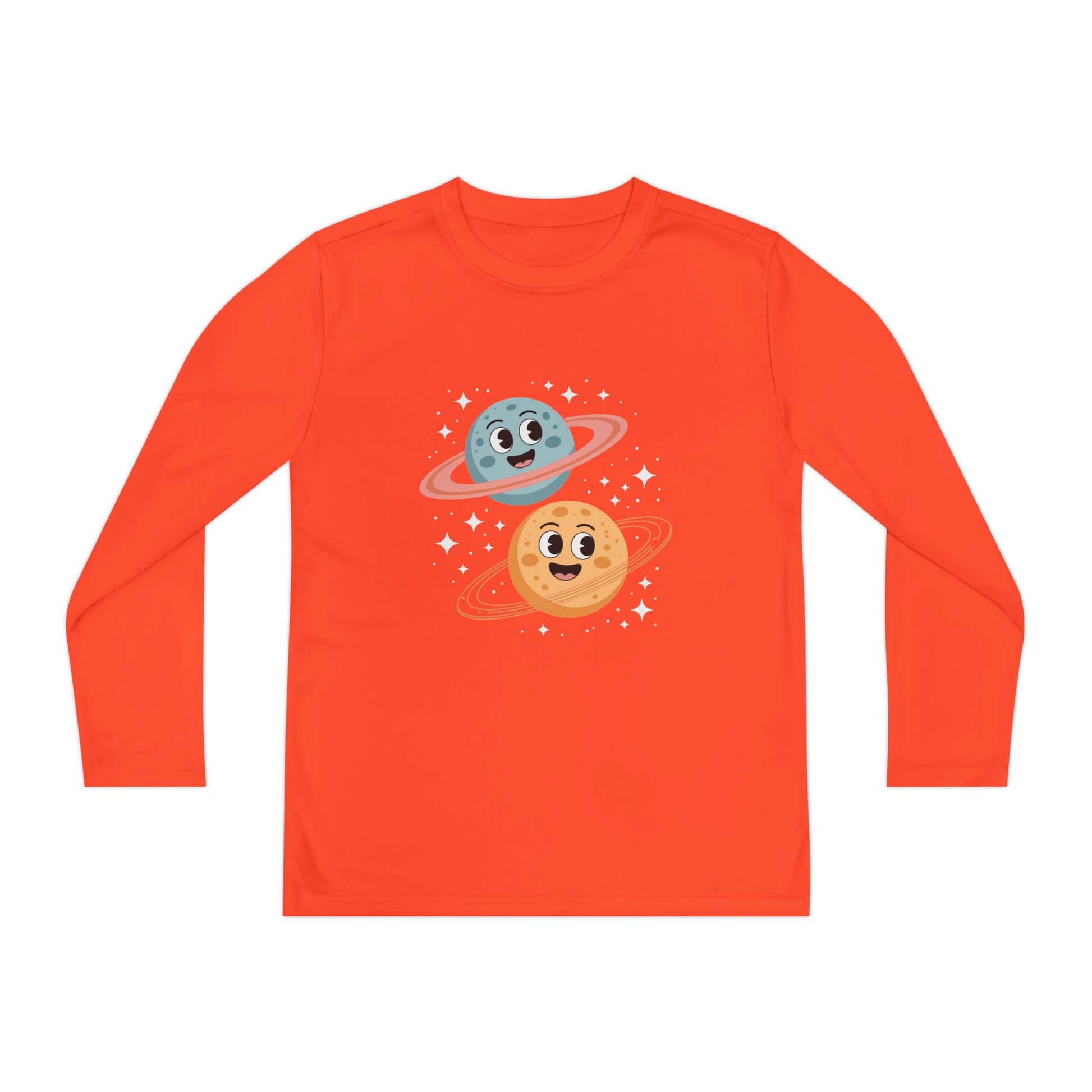 Kids Long Sleeve Tee — Cute Smiling Planets Space Shirt TEEZOCA