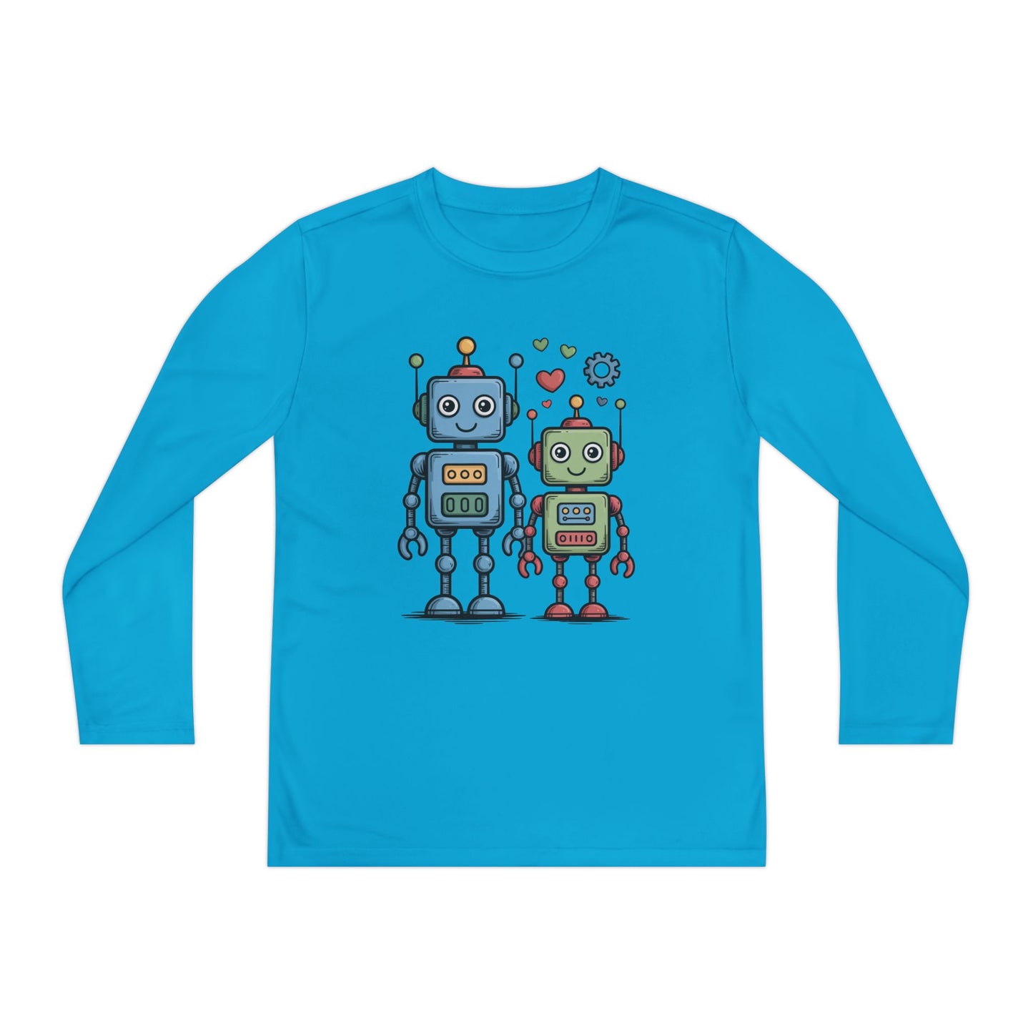 Cute Robot Friends Kids Long Sleeve T-Shirt | TEEZOCA 
