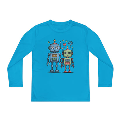 Cute Robot Friends Kids Long Sleeve T-Shirt | TEEZOCA 