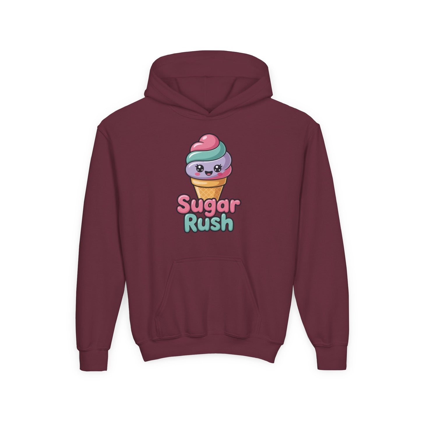 Sugar Rush Kids Hoodie — Cute Ice Cream Graphic Youth Sweatshirt TEEZOCA
