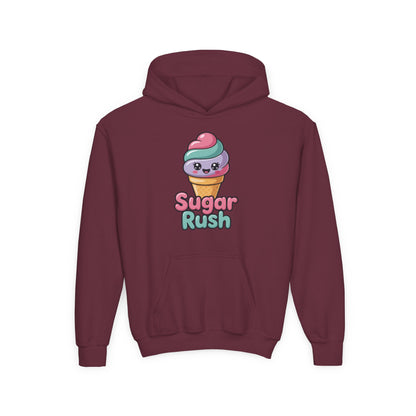 Sugar Rush Kids Hoodie — Cute Ice Cream Graphic Youth Sweatshirt TEEZOCA