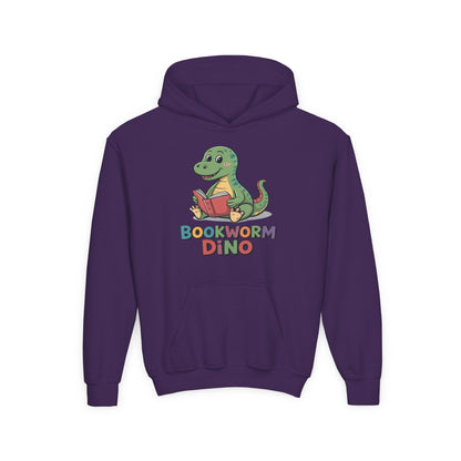 Bookworm Dino Hoodie — Cute Kids Dinosaur Reading Sweatshirt TEEZOCA