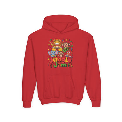 Youth Jungle Jam Hoodie — Cute Musical Animal Kids Sweatshirt TEEZOCA