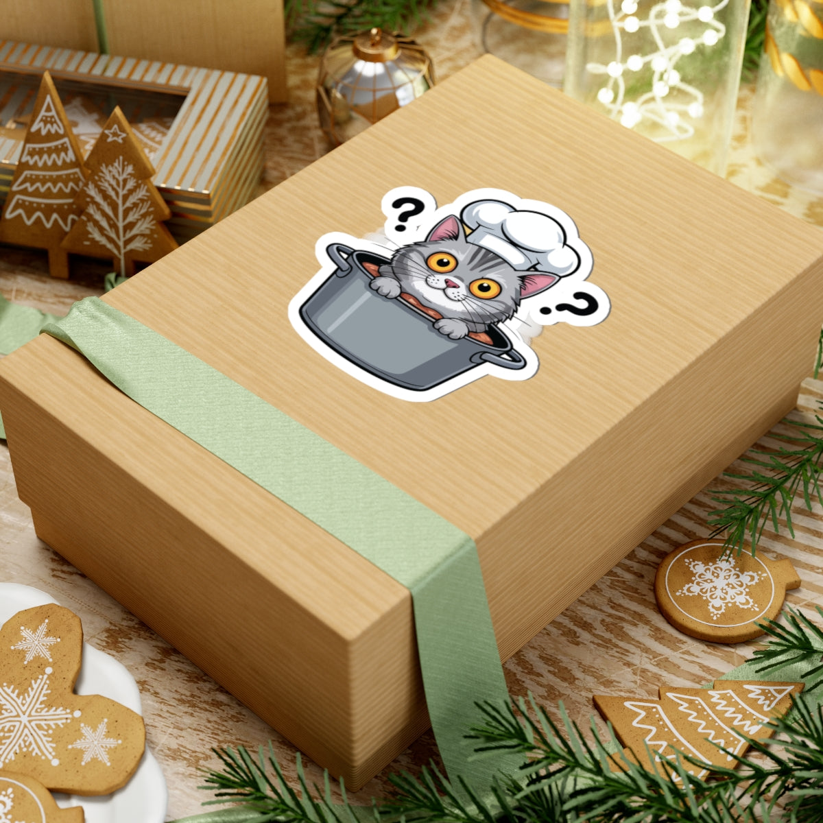 TEEZOCA cute cooking cat illustration sticker