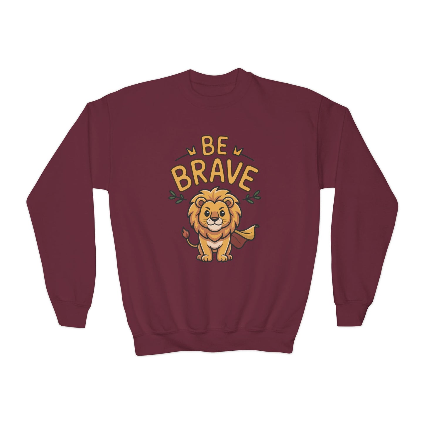 Be Brave Lion Youth Sweatshirt TEEZOCA