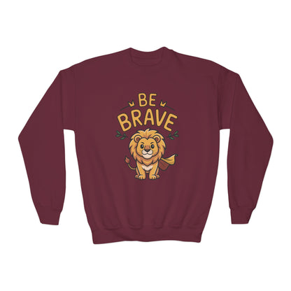 Be Brave Lion Youth Sweatshirt TEEZOCA