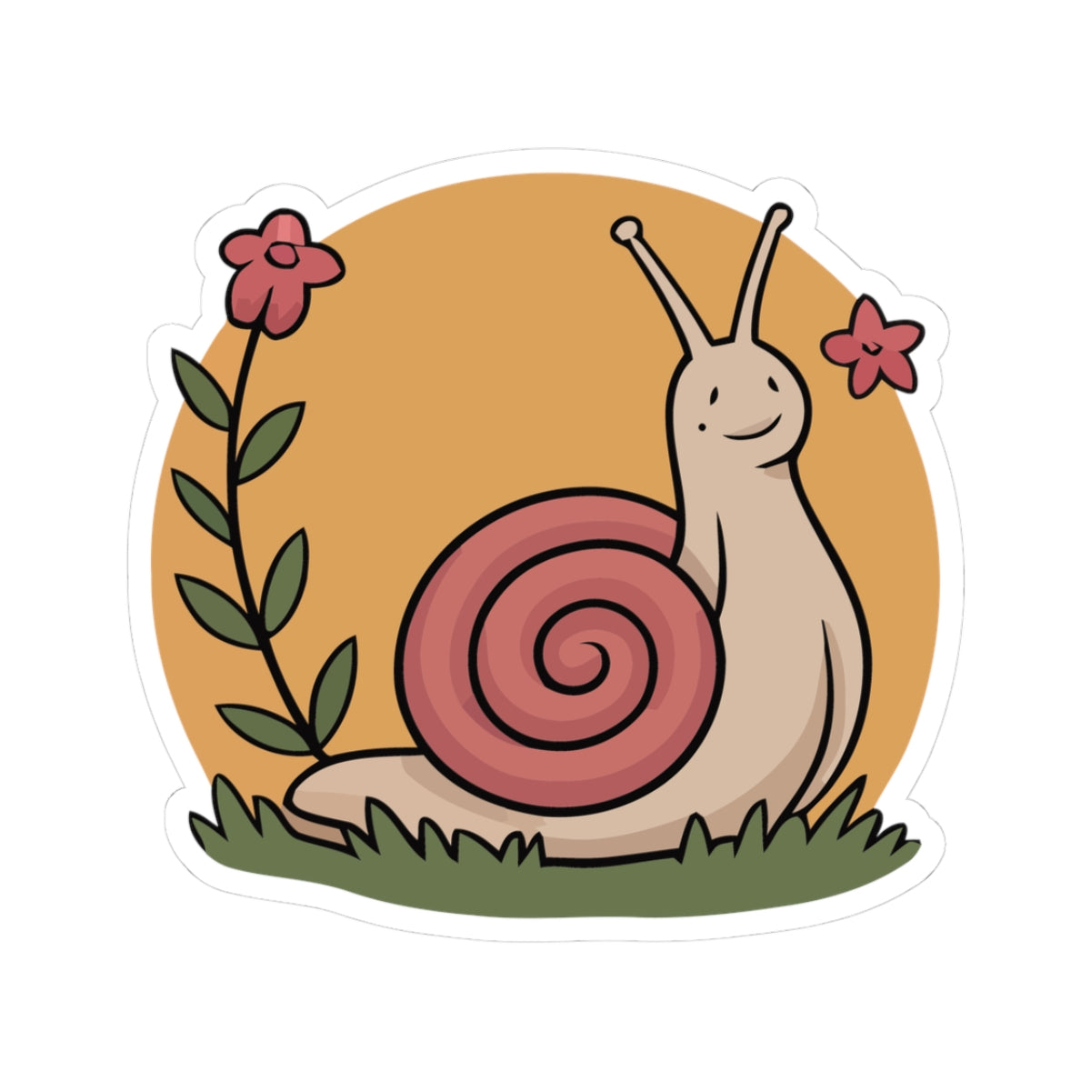 TEEZOCA cute snail sticker illustration