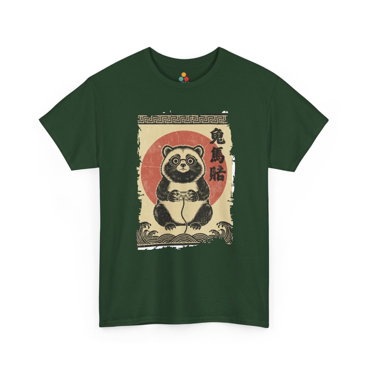 Panda Gamer Vintage Tee Japanese Ukiyo-e Graphic T-Shirt