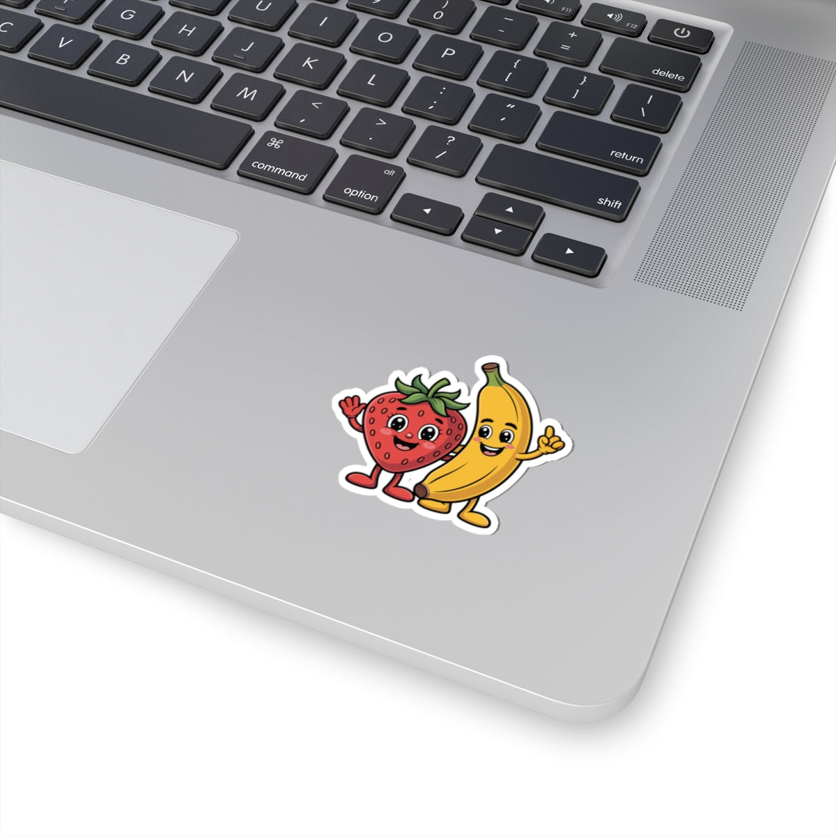 TEEZOCA cute strawberry banana cartoon sticker smiling fruit duo