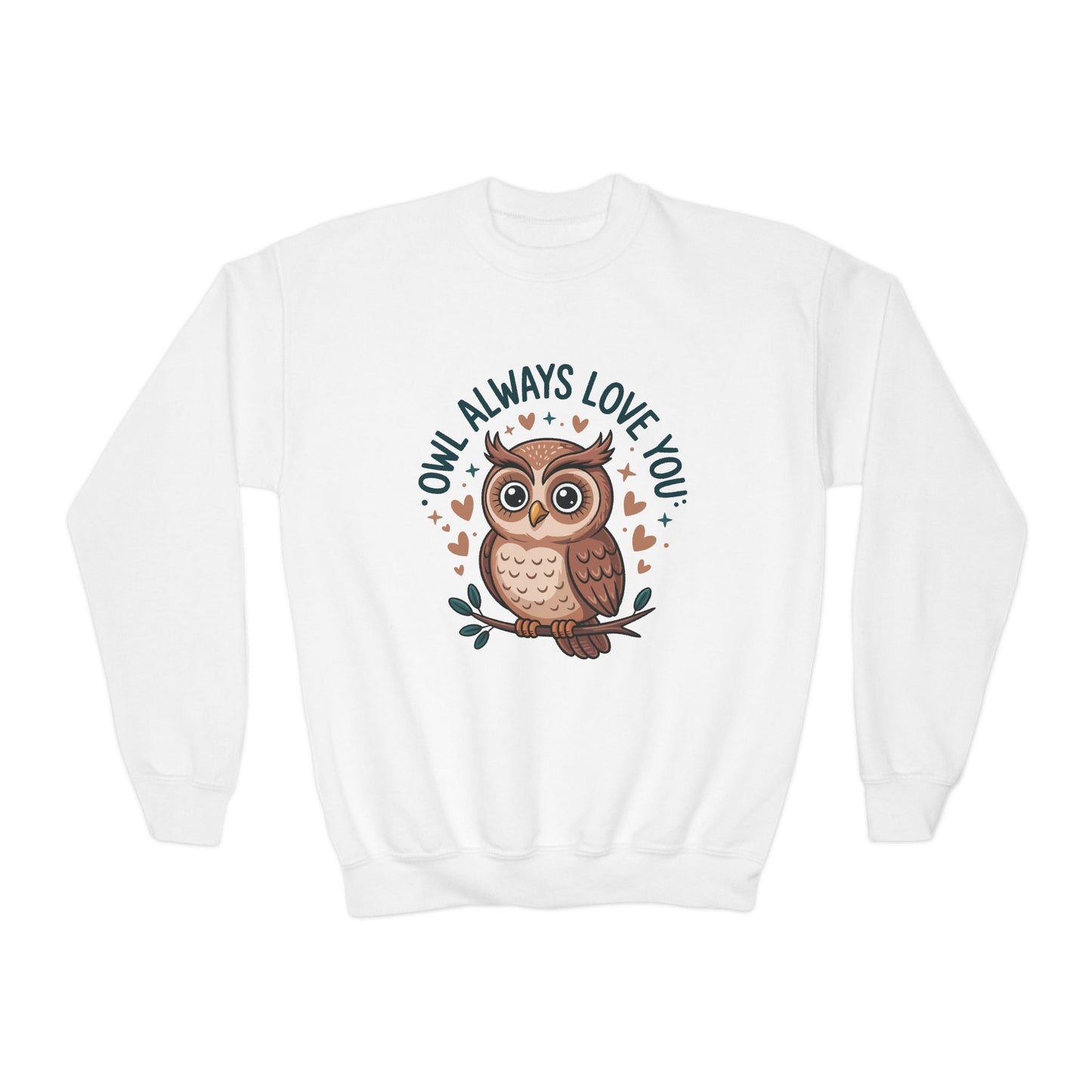 Youth Sweatshirt — "Owl Always Love You" Cute Owl Graphic Crewneck TEEZOCA