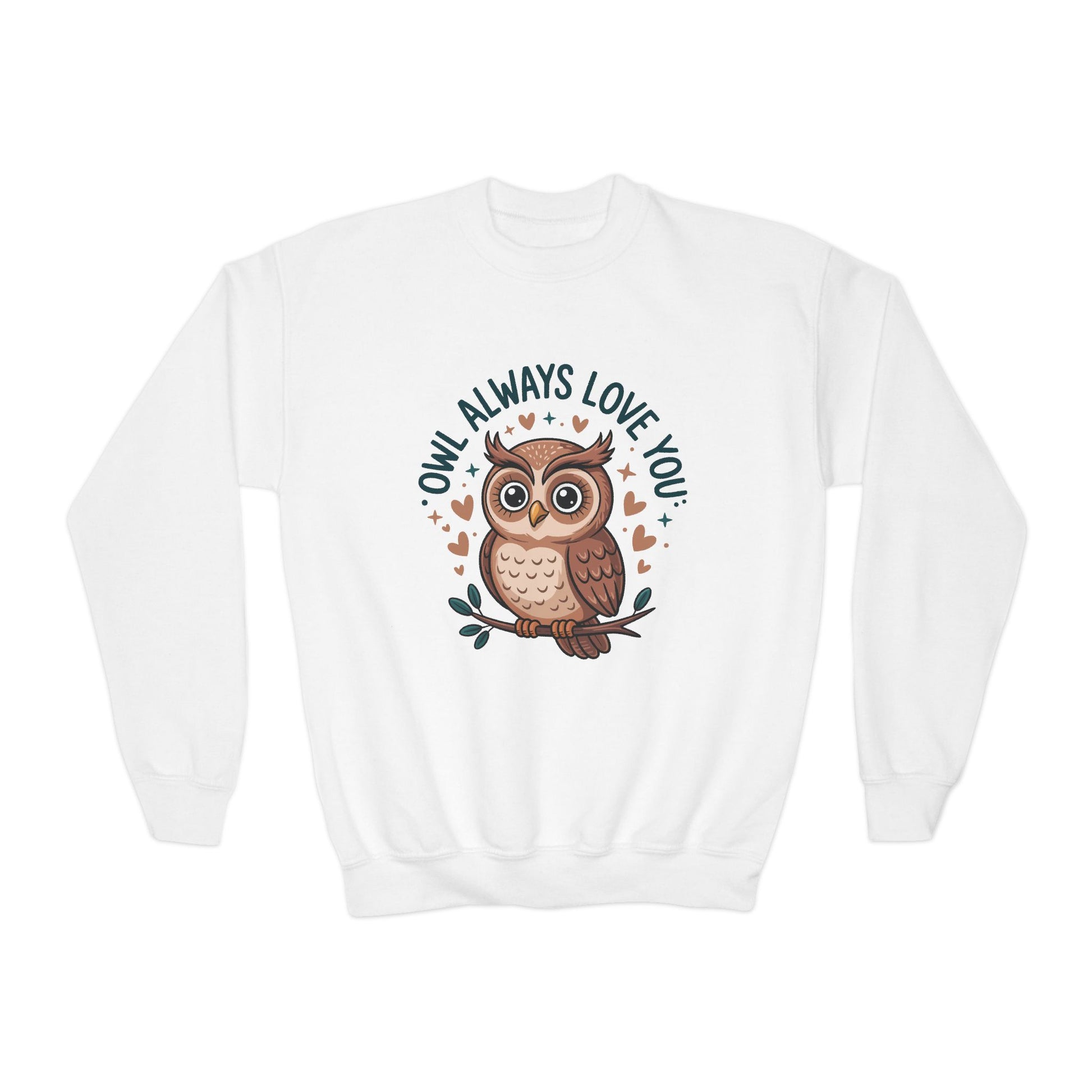 Youth Sweatshirt — "Owl Always Love You" Cute Owl Graphic Crewneck TEEZOCA