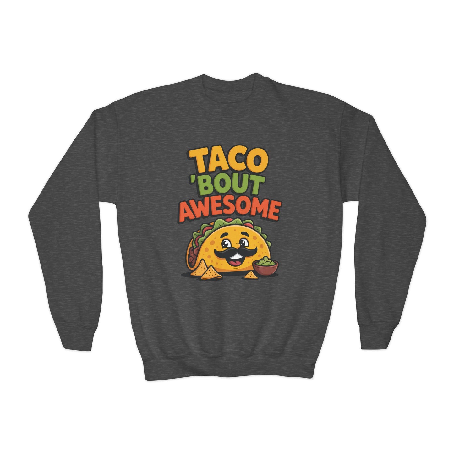 Taco ’Bout Awesome Kids Crewneck Sweatshirt | TEEZOCA 