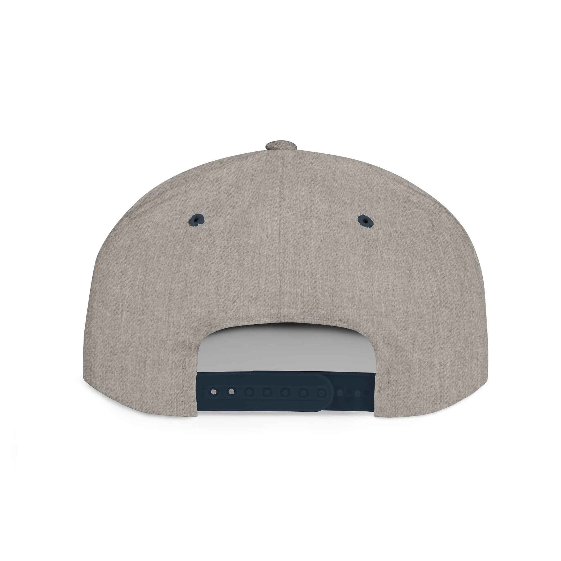 Gray cap with a black brim on a white background