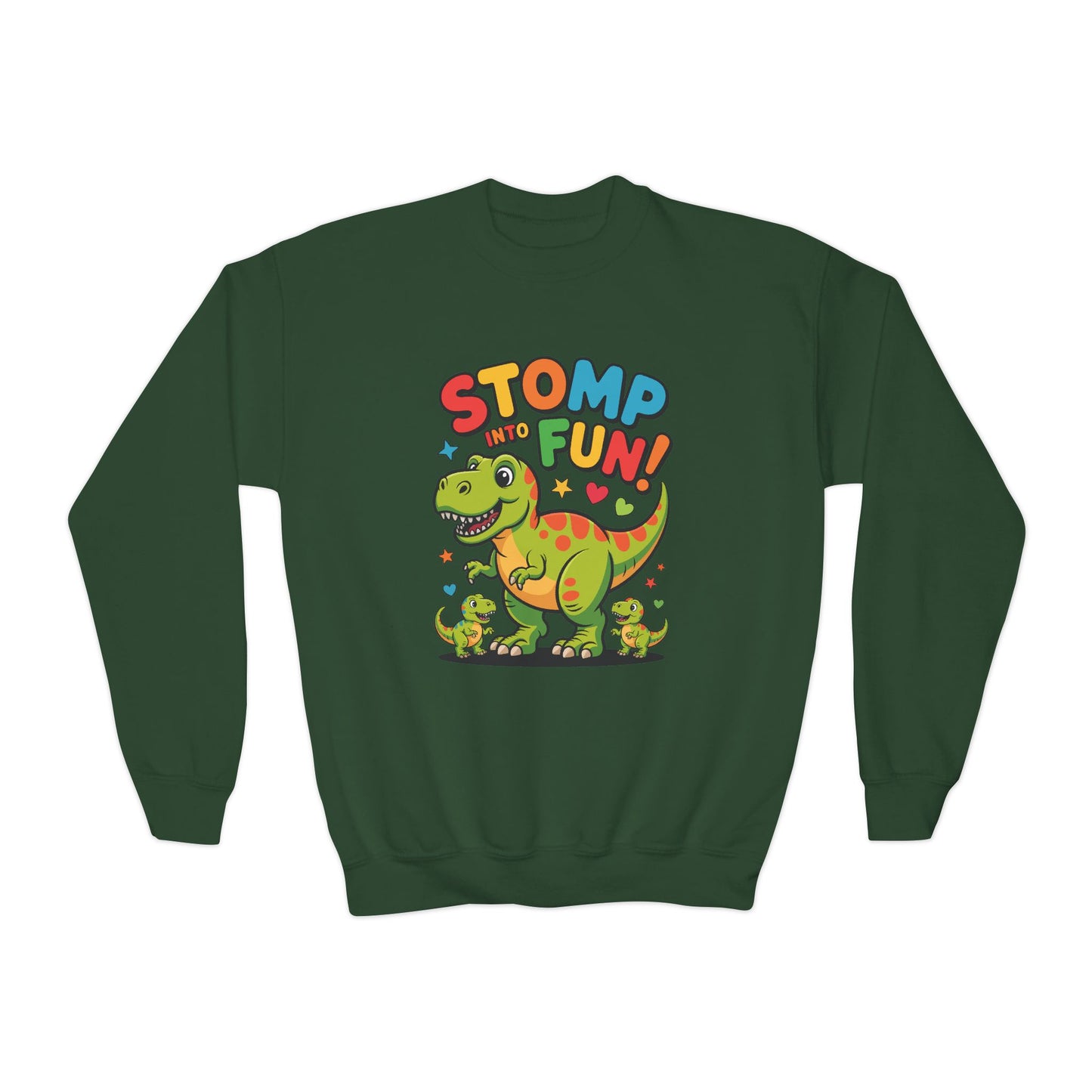Stomp Fun! Kids Dinosaur Crewneck Sweatshirt TEEZOCA