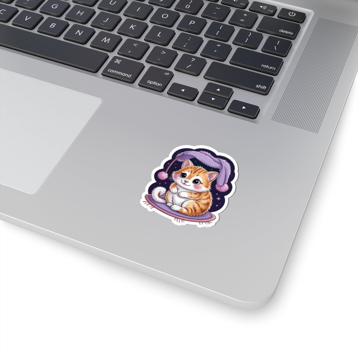 TEEZOCA adorable kitten night sticker featuring sleepy cat in bedtime aesthetic