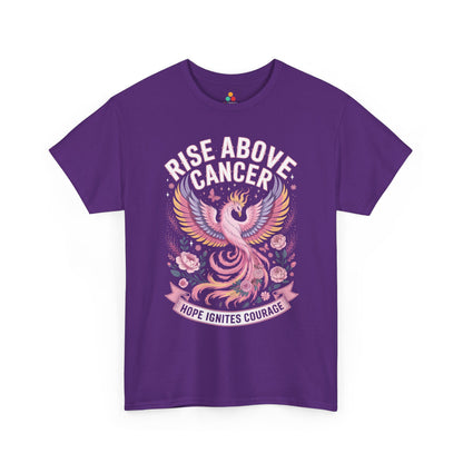 Rise Above Cancer Hope Ignites Courage Breast Cancer Awareness Unisex T-shirt | TEEZOCA 