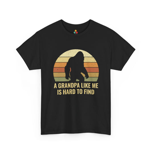 A Grandpa Like Me Is Hard To Find Black T-Shirt – Vintage Sasquatch Funny Bigfoot Grandpa Gift | TEEZOCA 