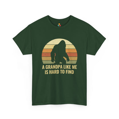 A Grandpa Like Me Is Hard To Find Forest Green T-Shirt – Vintage Sasquatch Funny Bigfoot Grandpa Gift | TEEZOCA