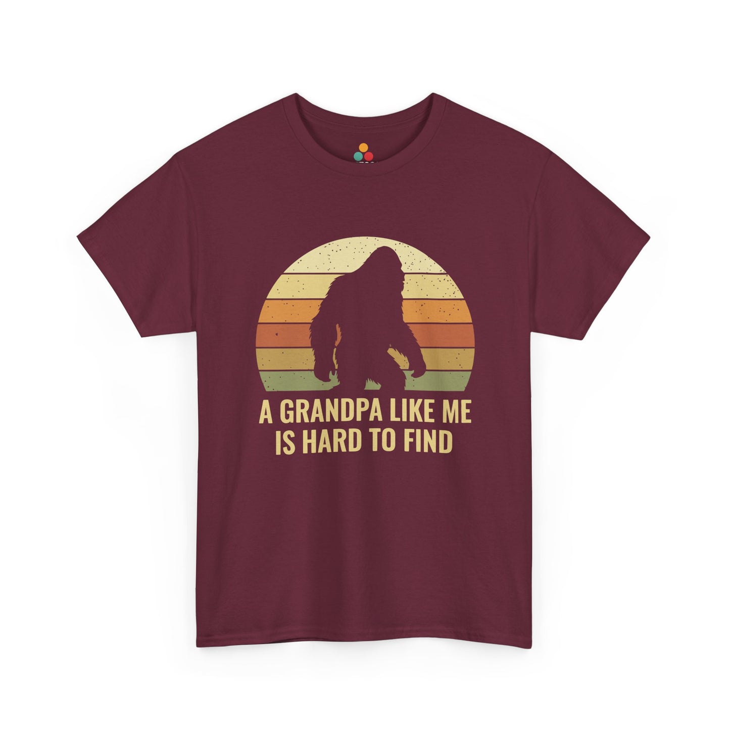 A Grandpa Like Me Is Hard To Find Maroon T-Shirt – Vintage Sasquatch Funny Bigfoot Grandpa Gift | TEEZOCA 