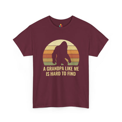 A Grandpa Like Me Is Hard To Find Maroon T-Shirt – Vintage Sasquatch Funny Bigfoot Grandpa Gift | TEEZOCA 